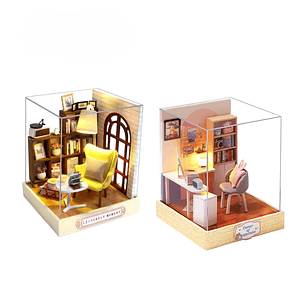 Rompecabezas 3d. Book Nook + Office Nook. Incluye Diario Digital de Lecturas Gratis