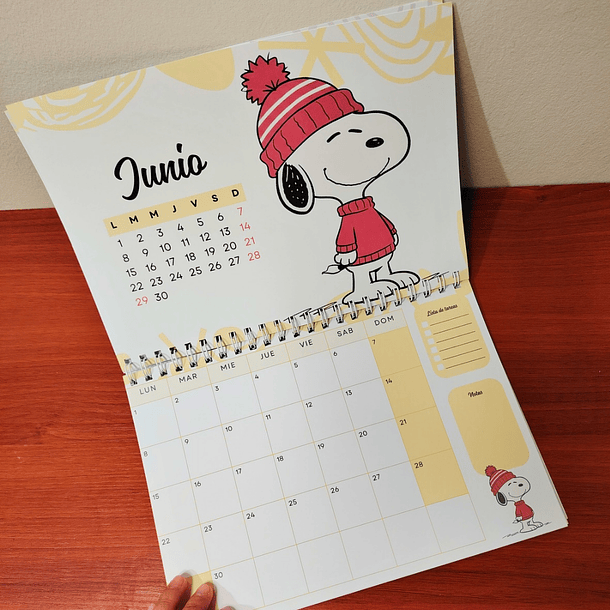 Planificador horizontal Mensual Snoopy (12 meses desde el mes actual) 4