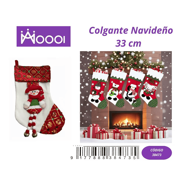 Colgante Navideño Muñeco de nieve 33cm 1