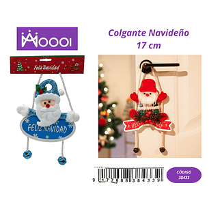 Colgante Navideño para puerta azul de 17cm