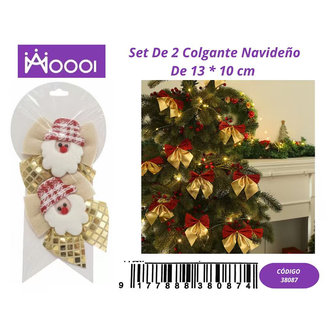Set de 2 Lazos, Colgantes Navideños de 13*10cm 1