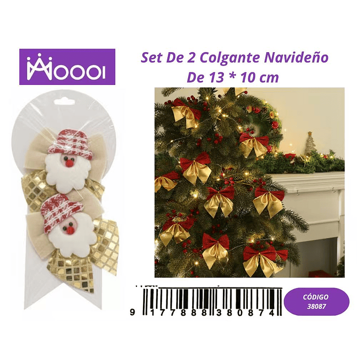 Set de 2 Lazos, Colgantes Navideños de 13*10cm 1