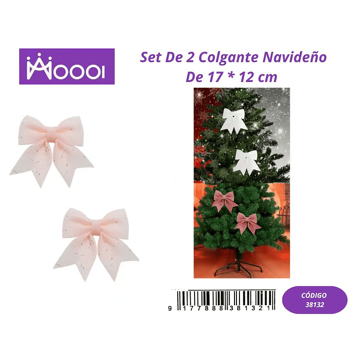 Set de 2 Lazos, Colgante Navideño de 17*12cm 1