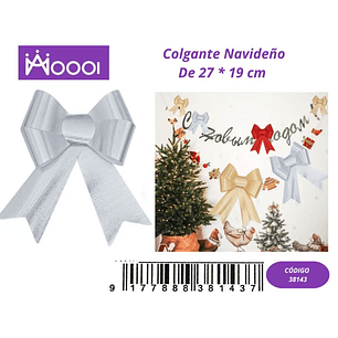 Lazo plateado Colgante Navideño de 27*19cm