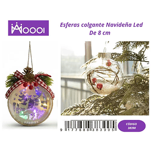 Esfera Colgante Navideña Led de 8cm