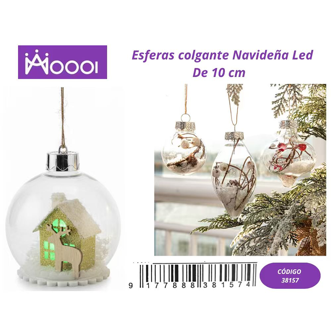 Esfera Colgante Navideña Led de 10cm 1