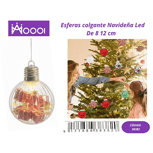 Esfera Colgante Navideña Led de 8*12 cm