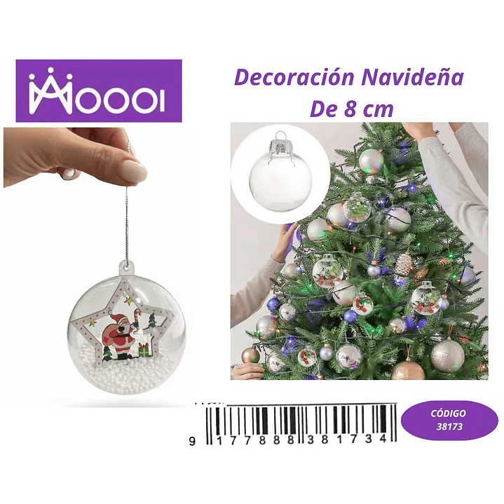 Colgante Navideño, Esfera de 8cm 1