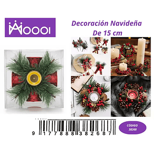 Portador de vela, Decoración Navideña de 15cm