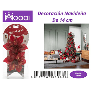 Set de 2 Fores, Decoración Navideña de 14cm