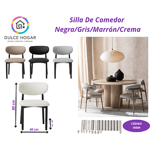 Silla de comedor disponibles en 4 colores, cuero sintético de 44*40*80cm