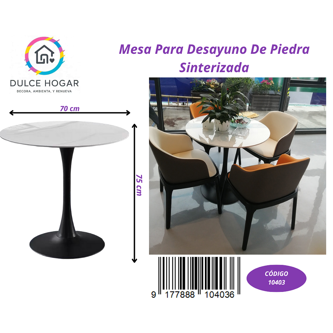 Mesa para desayuno de piedra sintetizada de 70*75cm 1