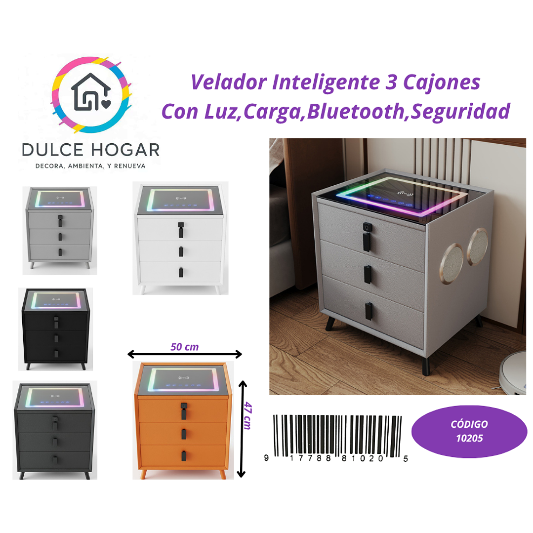 Velador inteligente de 3 cajones, 5 colores disponibles de 50*47cm 1