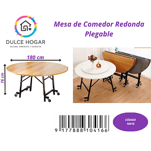 Mesa de comedor redonda plegable de 180*76cm