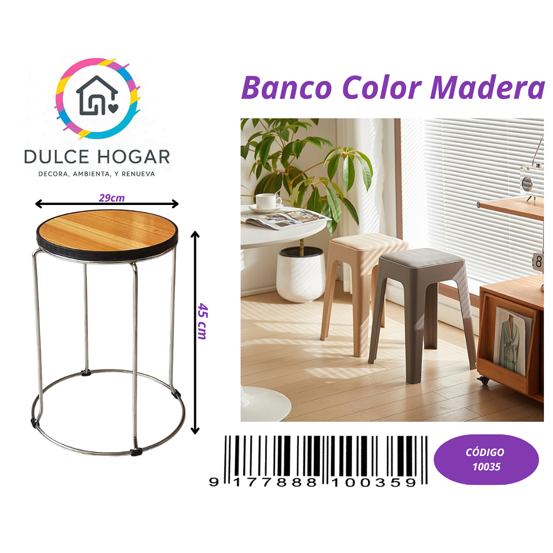 Banco/Piso metálico color madera de 45*29cm 1