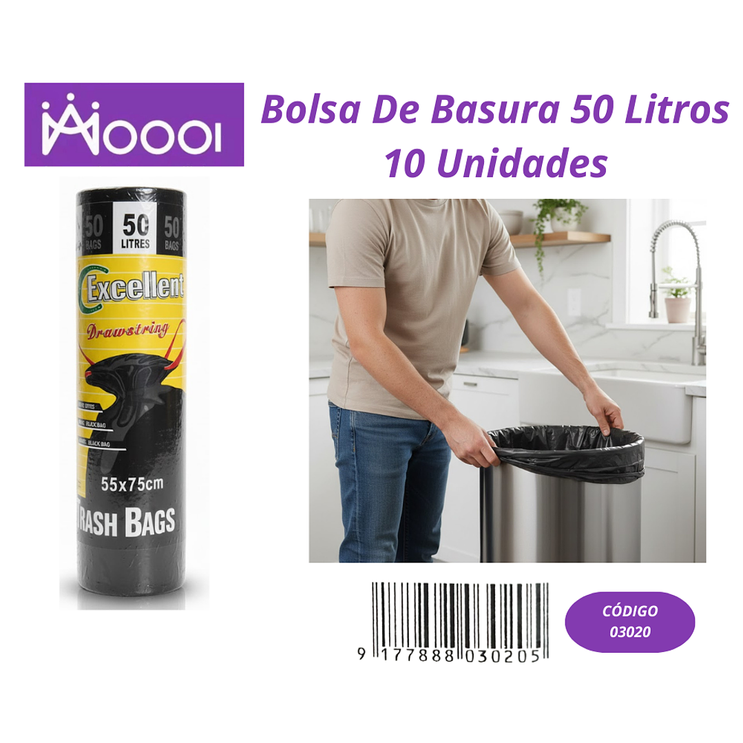 Bolsa de basura 50 litros 10 und 1