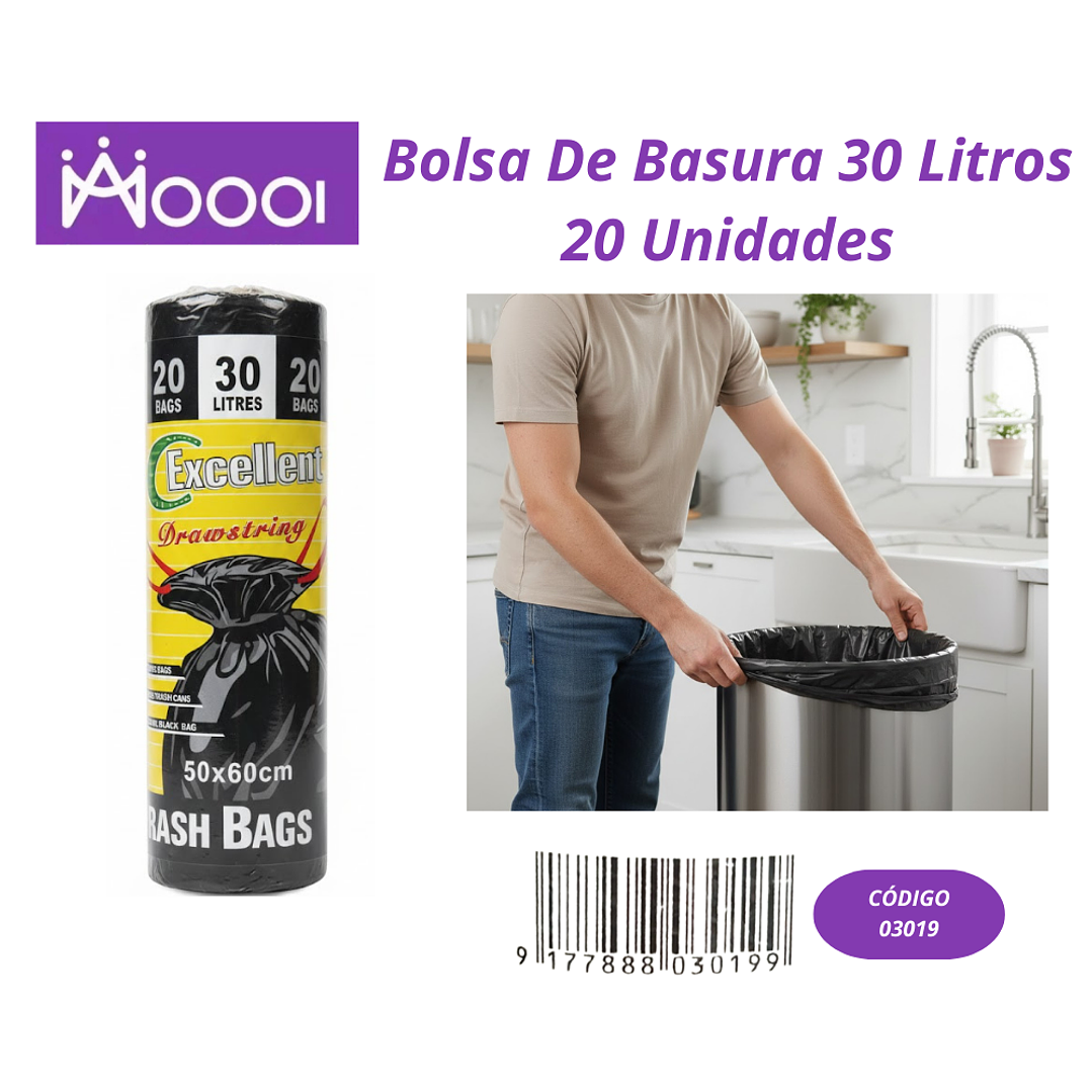 Bolsa de basura 30 litros 20 und 1