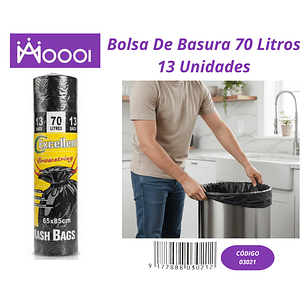 Bolsa de basura 70 litros 13 und
