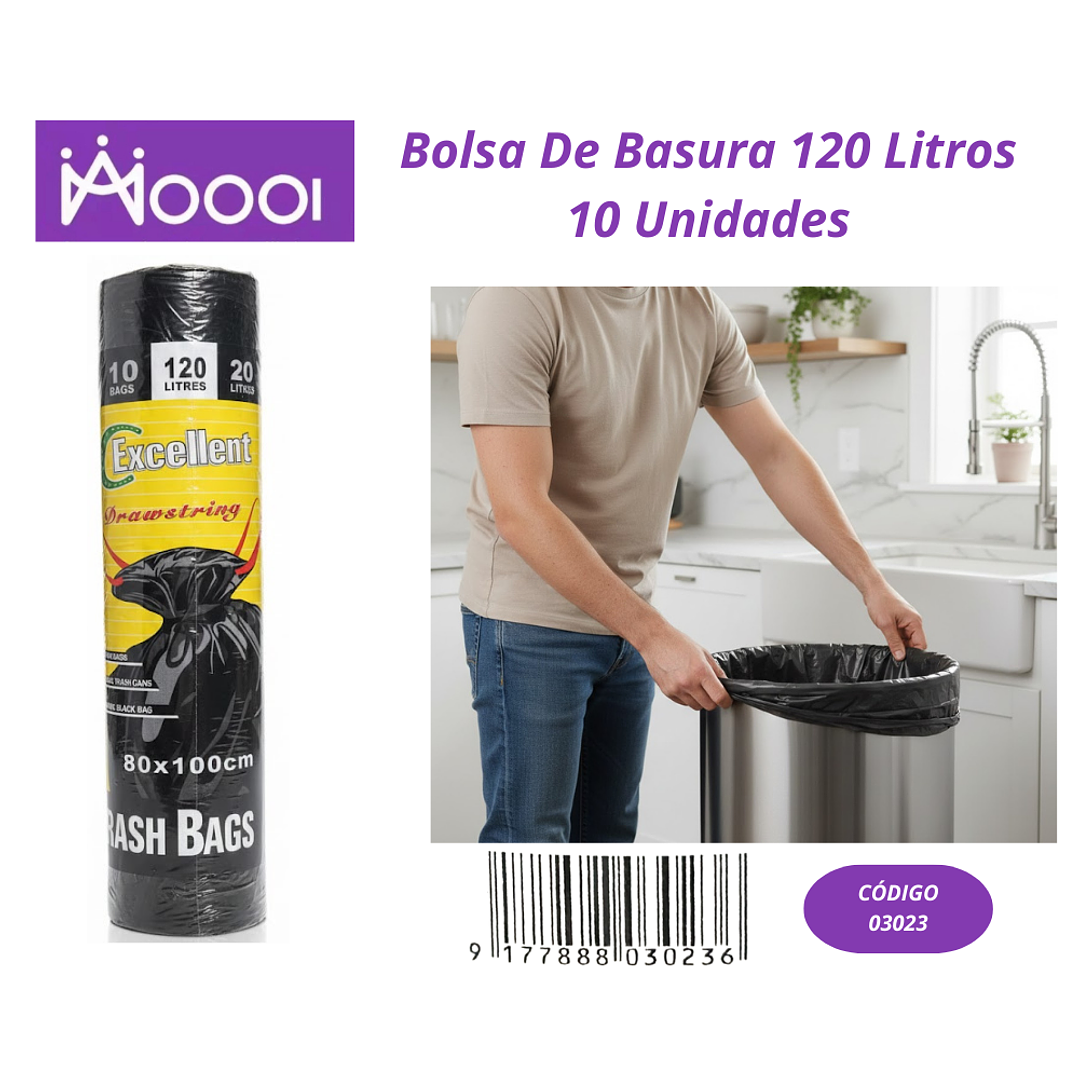 Bolsa de basura 120 litros 10 und 1
