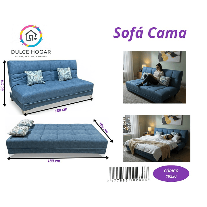 Sofá Cama Azul  1