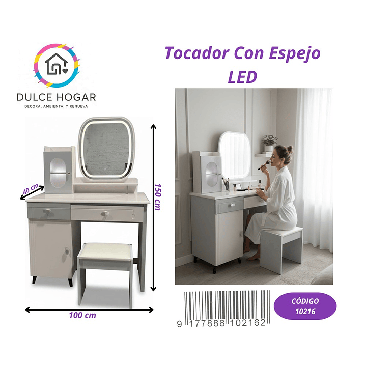 TOCADOR CON ESPEJO LED  1