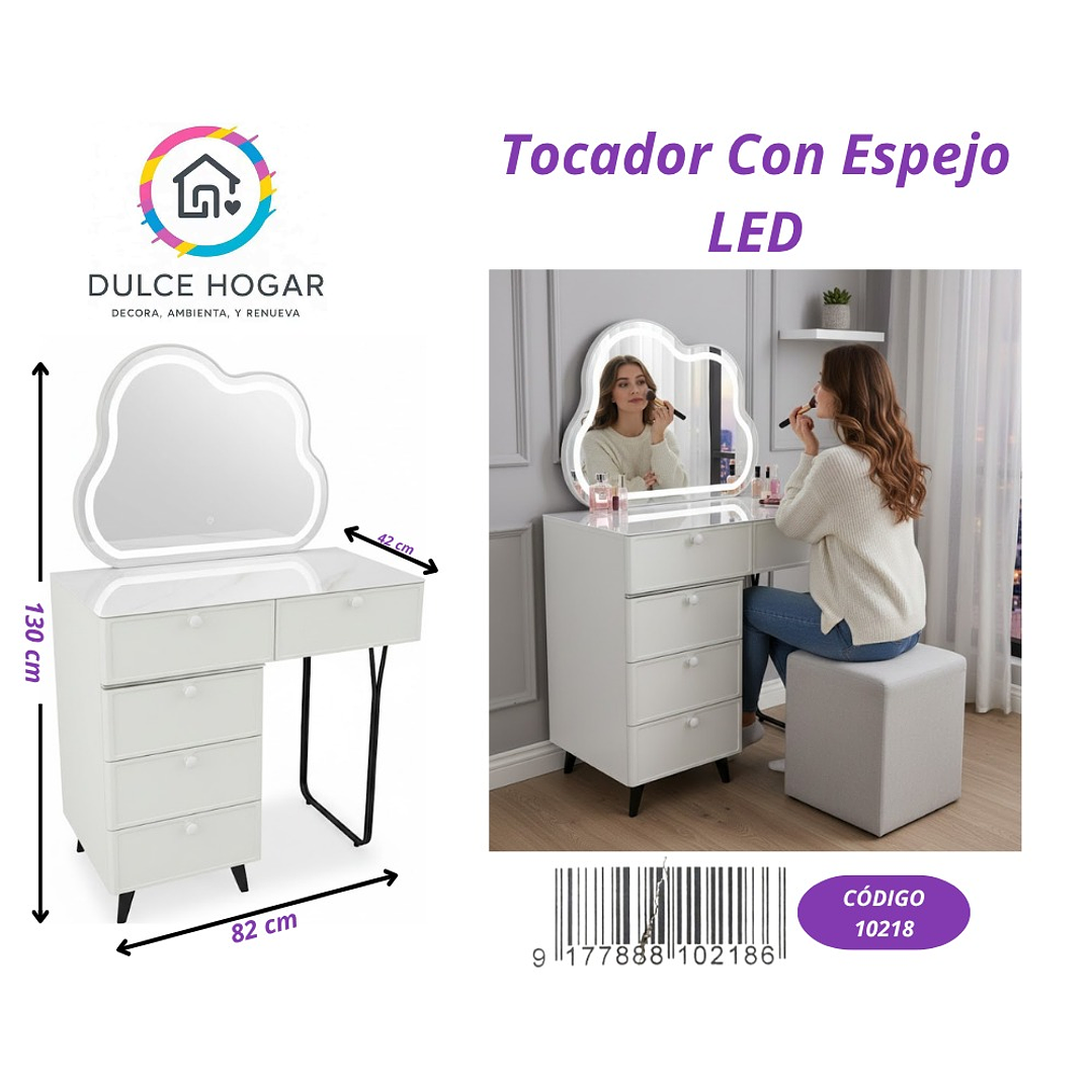 TOCADOR CON ESPEJO LED CON FORMA DE NUBE  1