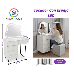 TOCADOR CON ESPEJO LED CON FORMA DE NUBE 