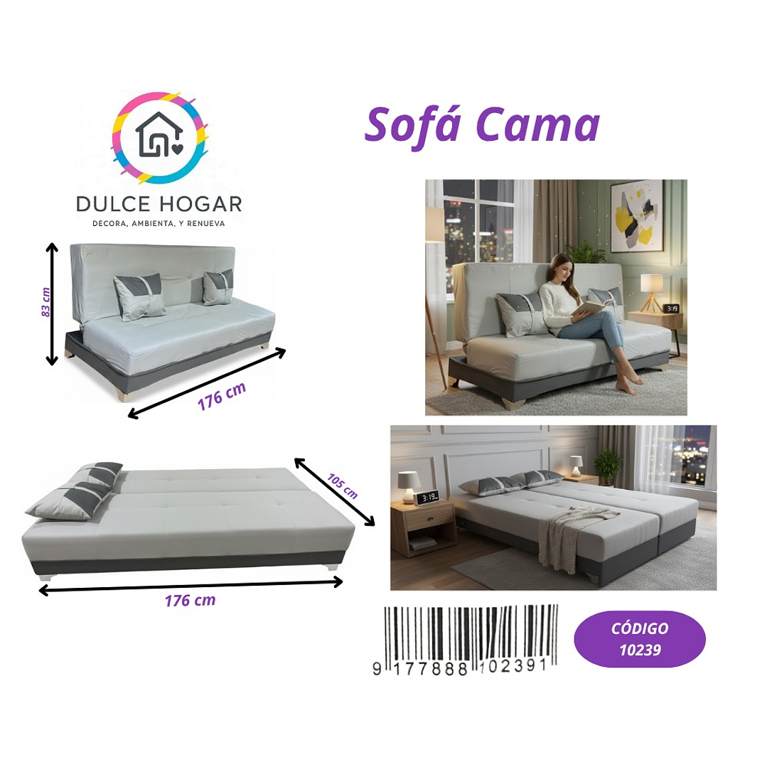 SOFÁ CAMA GRIS  1