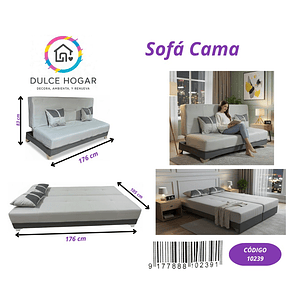 SOFÁ CAMA GRIS 