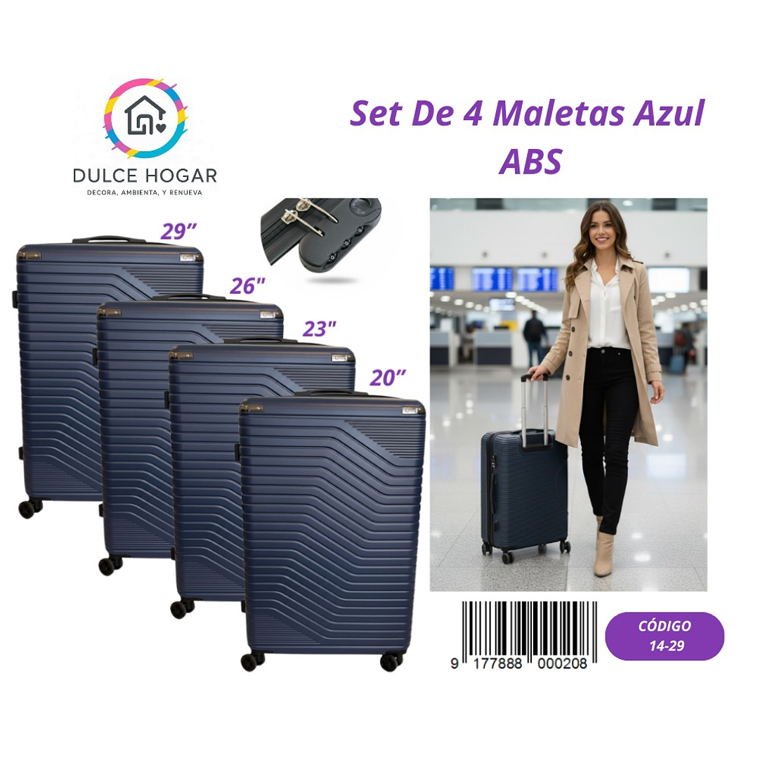 SET DE 4 MALETAS AZUL DE ABS  1