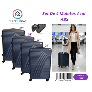 SET DE 4 MALETAS AZUL DE ABS 