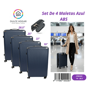 SET DE 4 MALETAS AZUL DE ABS 