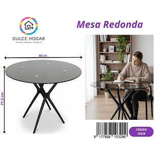 MESA REDONDA DE VIDRIO 