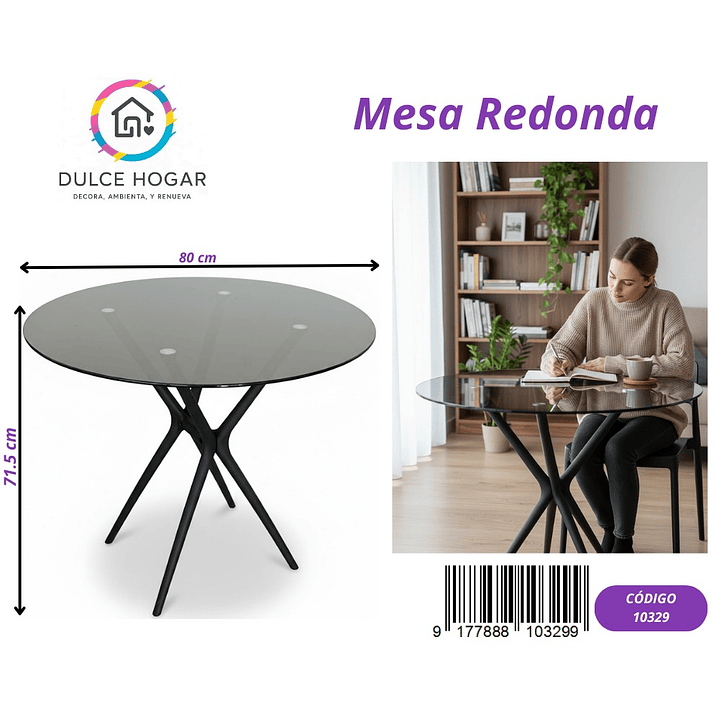 MESA REDONDA DE VIDRIO  1