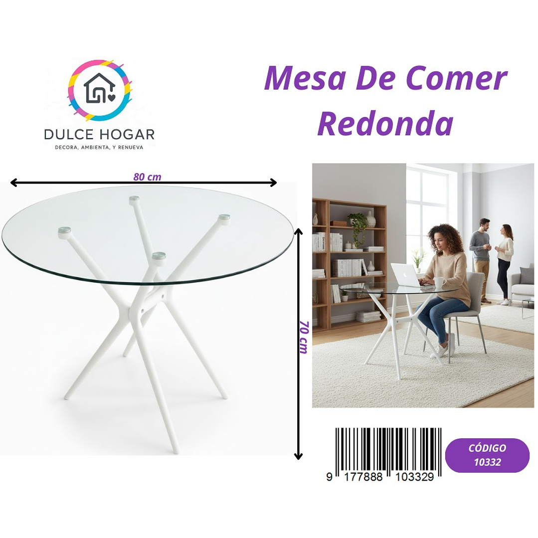 MESA DE VIDRIO REDONDA  1