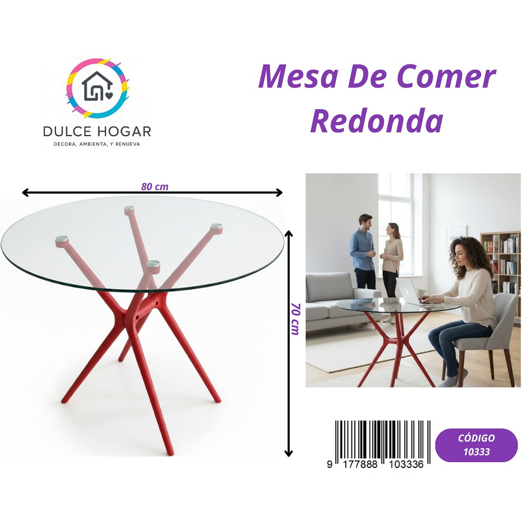 MESA DE VIDRIO REDONDA  1