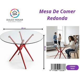 MESA DE VIDRIO REDONDA 
