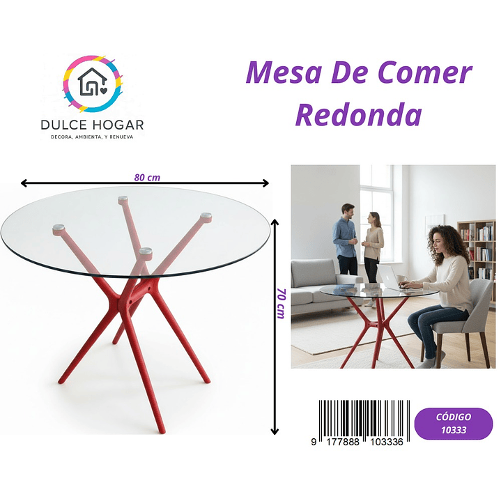 MESA DE VIDRIO REDONDA  1
