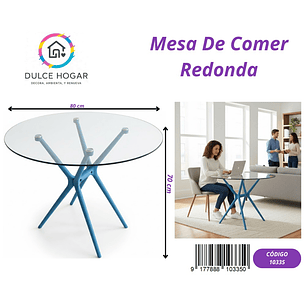MESA DE VIDRIO REDONDA 