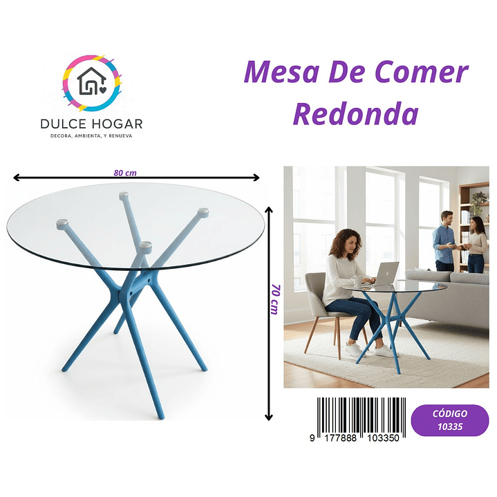 MESA DE VIDRIO REDONDA  1
