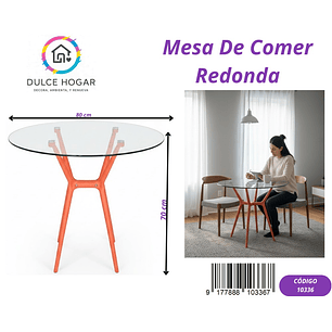 MESA DE VIDRIO REDONDA 