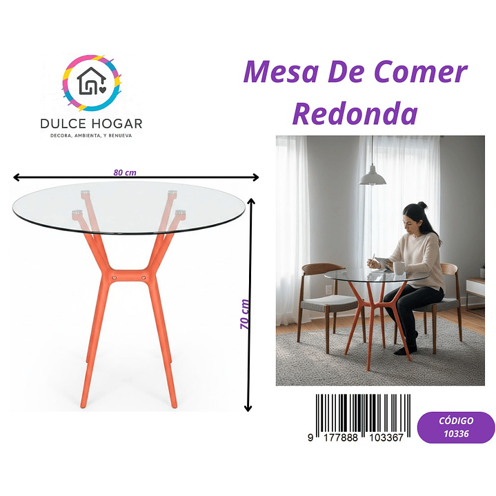 MESA DE VIDRIO REDONDA  1