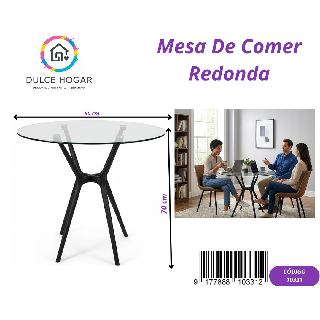 MESA DE VIDRIO REDONDA  1