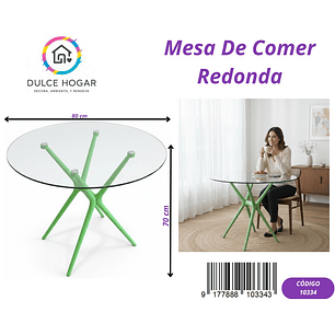 MESA DE VIDRIO REDONDA 