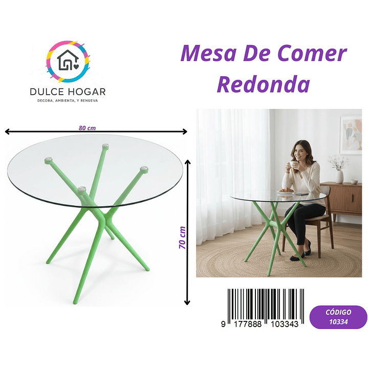 MESA DE VIDRIO REDONDA  1