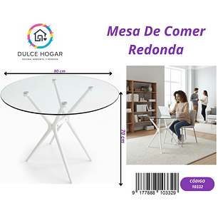 MESA DE VIDRIO REDONDA 
