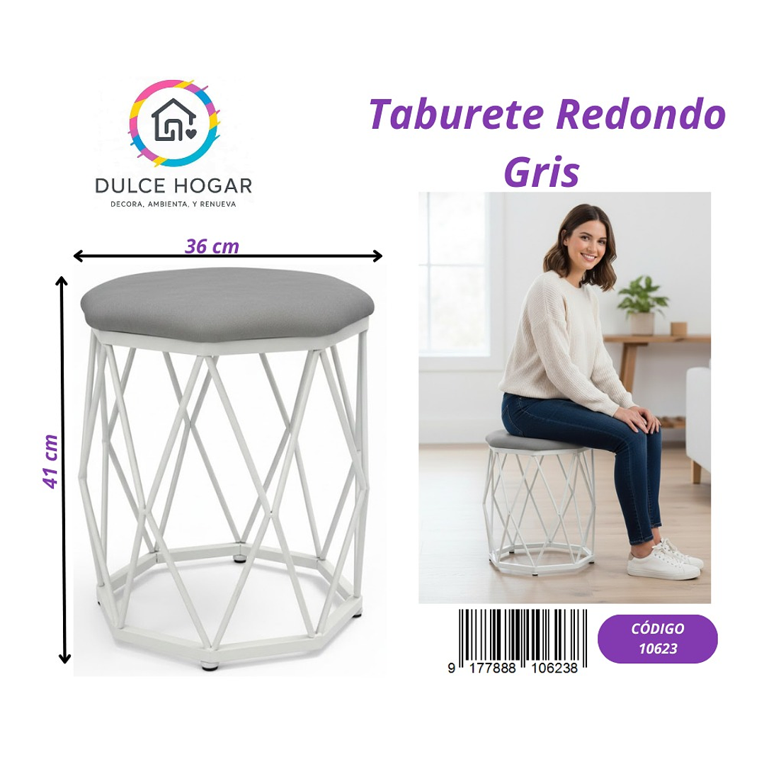 TABURETE REDONDO GRIS  1