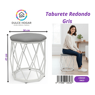 TABURETE REDONDO GRIS 