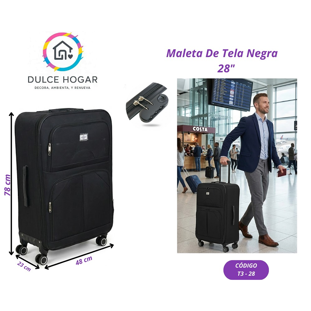 MALETA DE TELA NEGRA 28´´ 1