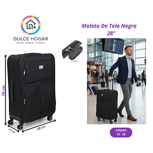 MALETA DE TELA NEGRA 28´´